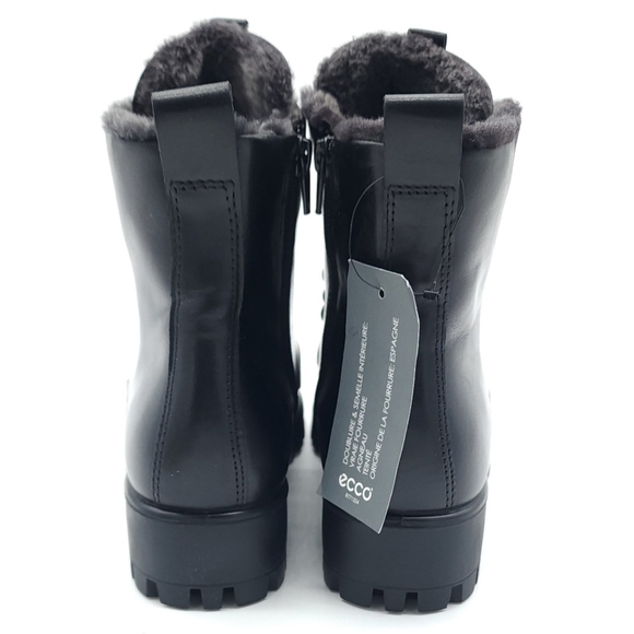 ECCO Modtray Women's Insulated Black Lace Up Ankle Boots Size 8-8.5 EU 39 - Picture 6 of 14